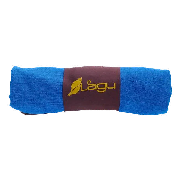 Rolled Azure blue Lagu beach blanket